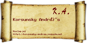 Korsunsky András névjegykártya