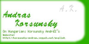 andras korsunsky business card